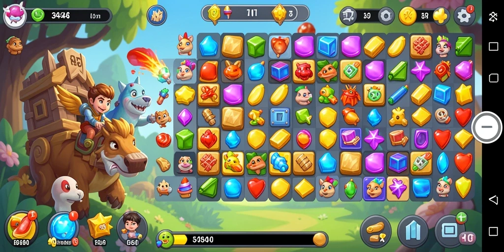 Tampilan gameplay <strong>3446</strong> dengan level-level yang penuh warna.