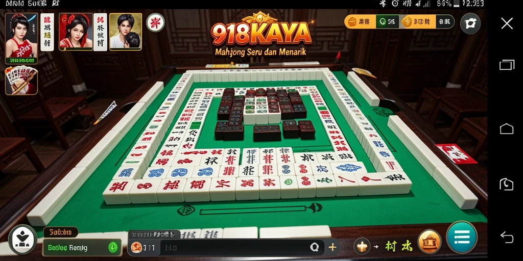 Tangkapan layar 918KAYA menampilkan gameplay Mahjong yang seru dan interaktif.