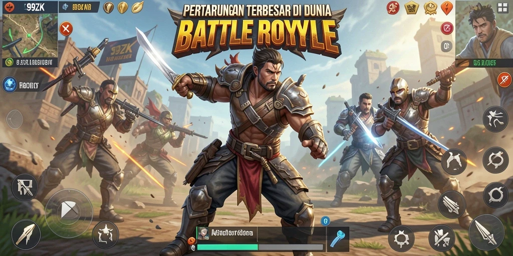 Tampilan gameplay mendebarkan di 99ZK dengan pertempuran intens.