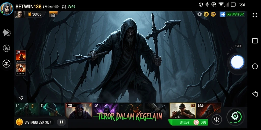 Screenshot BETWIN188 yang menampilkan suasana menyeramkan dan gameplay menegangkan.