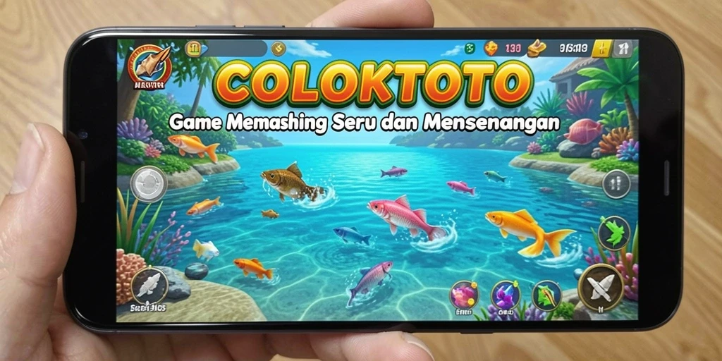 Tampilan gameplay seru COLOKTOTO saat menangkap ikan.
