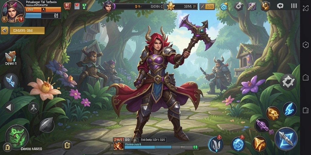 Tampilan menakjubkan dari gameplay DEWI11 dalam dunia ARPG.
