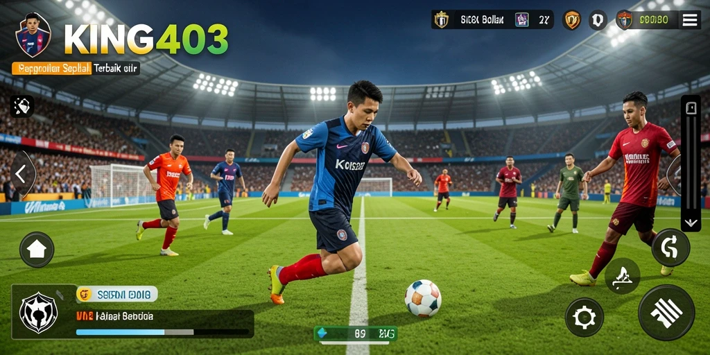 Tampilan gameplay KING403 yang penuh aksi dalam pertandingan sepak bola.