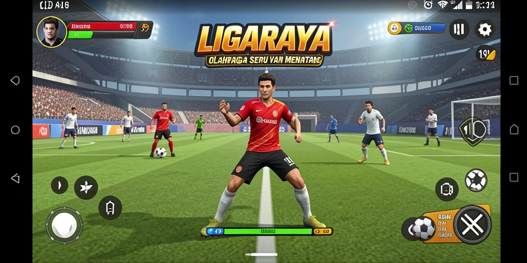 Gambaran seru gameplay LIGARAYA dengan aksi olahraga nyata.