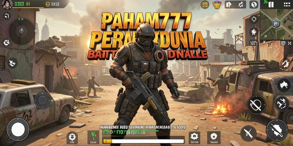 Tampilan gameplay seru di PAHAM777 dengan aksi Battle Royale yang mendebarkan.