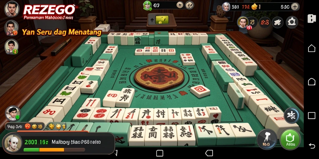 Screenshot gameplay <strong>REZEGO</strong> menampilkan papan Mahjong yang penuh warna.