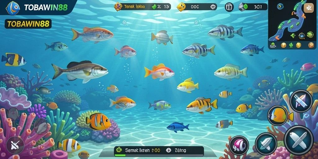 Gameplay seru Tembak Ikan di TOBAWIN88.