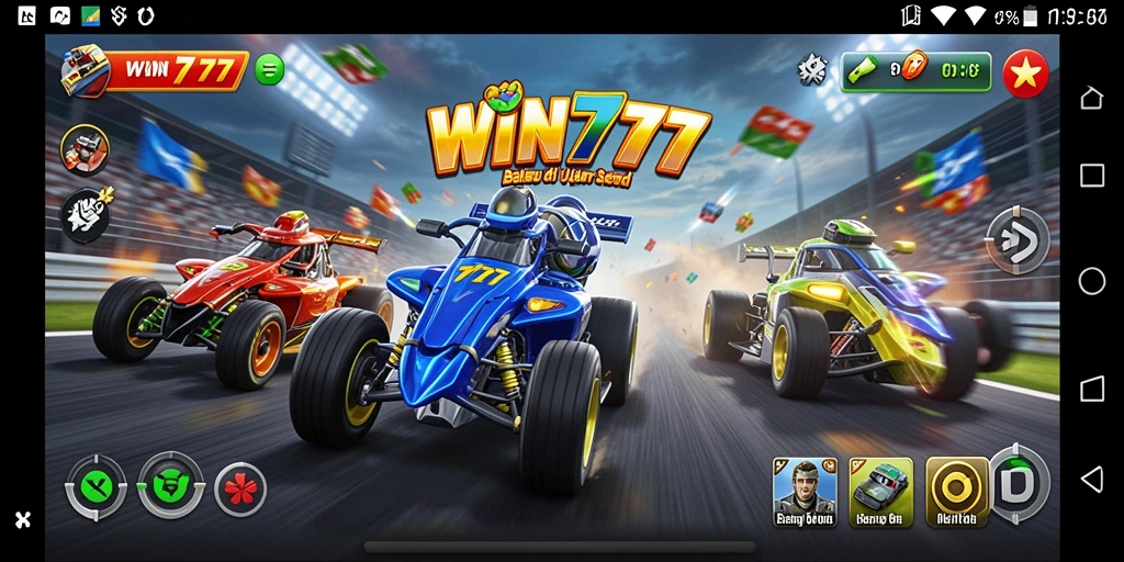 Tampilan klasik lintasan balap dalam gameplay WIN777.